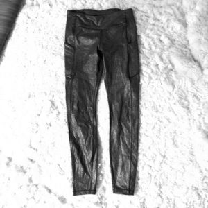Lululemon gray/black sparkle leggings size 6